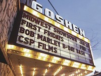 The Goshen Theater marquee is shown in this 2013 file photo. Regional Cities Initiative funds will be used to upgrade electrical wiring and amenities to make the facility more suitable to host entertainment and community events. Goshen News file photo