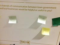 Notes posted anonymously by business owner could offer suggestion for improvements in Pendleton or tell officials what they like about the town. Staff photo by Christopher Stephens