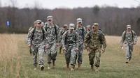 Indiana University ROTC members particpate in a exercise while preparing to earn a badge for military proficiency. Staff photo by Jeremy Hogan