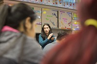 Maria DeVries leads an English Language Learner class at Central High School of Thursday in Elkhart. Staff photo by Sam Householder