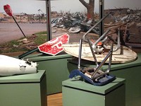 Debris recovered from a 2007 tornado in Greensburg, Kansas, that demonstrates the planet's destructive power is included in the new exhibit Nature Unleashed at the Indiana State Museum in Indianapolis. Staff photo by Dan Carden