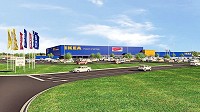 The planned IKEA store in Fishers will include a massive array of solar panels on the roof. Provided image