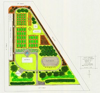 This drawing shows the features of the new Bedford Community Garden. The project, estimated to cost $156,000, is a mutual effort between the Bedford&nbsp; Parks Department and Live Well Lawrence County. Provided image