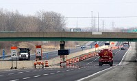 Recent construction is pictured Monday on the Indiana Toll Road near the I-94 interchange in Lake County. New toll rates will hit two-axle vehicles with E-Z Pass when a state subsidy ends June 1, 2017. Staff photo by Jonathan Miano