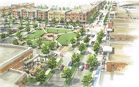 A rendering of what Jackson Boulevard could like like under the River District Plan. Image provided
