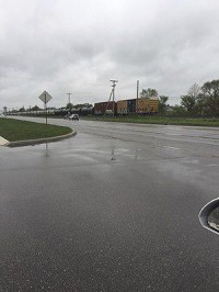 A train blocks te crossing at C.R. 15 and C.R 45/U.S. 33. Photo provided by Elkhart County Sheriff's Dept.