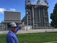 Joe Castrale, senior general manager of SABIC Mount Vernon, shows the company's new $180 million CoGen power facility. Staff photo by John Martin