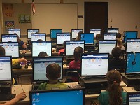 DeVaney Elementary School students in Terre Haute take Acuity formative assessments that are aligned with the Indiana Academic Standards. Photo provided by Vigo County School Corp.