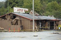 The Little Nashville Opry is surrounded by police tape after a fire in September 2009. Staff file photo