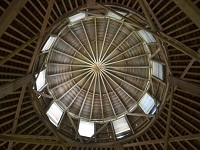 The view from the inside looking up at the cupola of the Thomas C. Singleton barn built in 1908, located in Washington, Indiana.&nbsp;(Photo: MaCabe Brown / Courier &amp; Press)