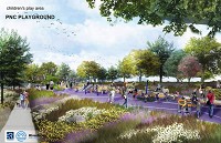 An artist's rendering of PNC Playground, a play area designed just for children, to be built on the north bank of the St. Mary's River, as part of the riverfront development. Courtesy photo