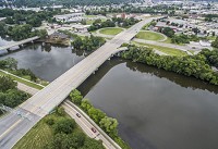 The Eddy Street bridge over the St. Joseph River pictured Thursday, July 13, 2017, in South Bend. The bridge bed replacement work is expected on this structure as part of the statewide infrastructure plan discussed Thursday by Indiana Gov. Eric Holcomb