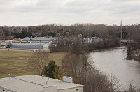 The former foundry site along the Elkhart River is shown with Martins Supermarket behind Feb. 3, 2017. Staff photo by Sam Householder