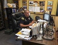 Taking action: Terre Haute Police Chief John Plasse talks about how the THPD will try to help reduce speeding and distracted driving on the Vigo County portion of Interstate 70. Staff photo by Austen Leake