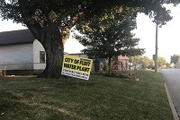 A sign in a Sellersburg yard compares the town to Flint because of recent water violations. Staff photo by Elizabeth Beilman
