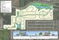 A unique subdivision is proposed for Jeffersonville that will include 33 acres of city parks.&nbsp; Submitted rendering