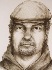 A sketch released by police Monday, July 17, 2017, of a man believed to be connected to murder of Liberty German and Abigail Williams last February in Delphi, Ind. The bodies of German, 14, and Williams, 13, were found a day after they were hiking near Monon High Bridge east of Delphi. &nbsp;(Staff photo by John Terhune/Journal &amp; Courier)