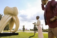 The Tooth is one of the Seward Johnson sculptures on display in Crown Point. Staff photo by John J. Watkins