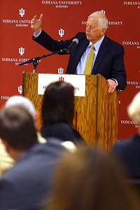 Jim McClelland, the state's executive director for Drug Prevention, Treatment and Enforcement, speaks at the Opioid Drug Summit at IU Kokomo on Monday. Staff photo by Tim Bath