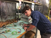 Christopher 'Eddie' McGrady, a juior at Purdue University Northwest, works last summer on the Pixel Test Stnd at the Tracker Integration Facility located at the CERN lab in Switzerland. Provided photo