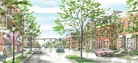 This artist&rsquo;s rendering shows improvements planned as part of Elkhart&rsquo;s &ldquo;River District&rdquo; project. Photo provided