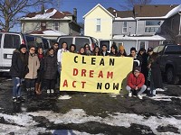 Protesters from northern and central Indiana, mostly Dreamers, gather Tuesday before heading to Washington, D.C., to push members of Congress for a permanent way to continue the protections of Deferred Action for Childhood Arrivals. Photo provided