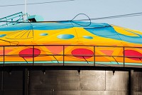 Wilfred Sieg III will resume painting his mural on the water tank in the Jeffersonville Arts and Cultural District in the Spring. Staff file photo by Josh Hicks