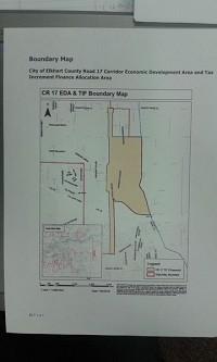 Pictured are the proposed bounds of the economic development area and tax increment finance district for the Parkwel property on C.R. 17 just north of U.S. 20. Photo supplied by City of Elkhart 
