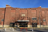 The Muncie Fieldhouse was critically damaged during a storm in late 2017. (Image courtesy Indiana Landmarks)
