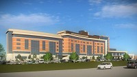 In this artists's rendering, Parkview Regional Medical Center's six-floor addition is to the left of the existing hospital. Courtesy image