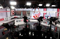 WISH-TV Channel 8 introduced viewers to its new, technology-centric set in early June. (IBJ photo/Erica Irish)