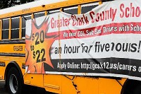 reater Clark County Schools Corp. is one of several area school districts that has increased starting pay to lure more bus drivers and substitute drivers. Staff photo by Josh Hicks