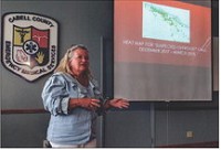 Connie Priddy, coordinator of the Quick Response Team in Cabell County, West Virginia, talks to members of Clark County CARES who traveled there Wednesday to learn more about how the area is handling its opioid crisis.&nbsp;| STAFF PHOTO BY APRILE RICKERT