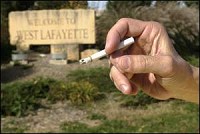 West Lafayette City Council will discuss the no-smoking ordinance on Monday following two public forums on the issue. The ordinance would ban smoking in all indoor employment areas. Private clubs, tobacco stores and other places would be exempt. Photo Illustration by Michael Heinz/Journal and Courier