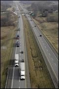 This is a recent aerial view of the Indiana Toll Road looking east from LaPorte County. Times of Northwest Indiana Photo/GREGG GEARHART