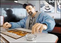 Time’s almost up Mike Lemaster, 40, finishes a cigarette just before 11 a.m. Wednesday at Steak ’n Shake, 2624 S. Western Ave. This month, the restaurant has prohibited smoking between 11 a.m. and 9 p.m. “It’s definitely a good idea,” he said. “It gives people who want to smoke a time to smoke, and a time for people who don’t want to smoke.” Jeff Morehead / jmorehea@marion.gannett.com