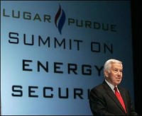 Indiana Richard G. Lugar speaks Tuesday at the Richard G. Lugar-Purdue Summit on Energy Security at the university in West Lafayette. By Michael Heinz/Journal &amp; Courier