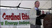 Indiana Gov. Mitch Daniels attended a ground-breaking ceremony Tuesday for Cardinal Ethanol's new plant in Randolph County. Seth Slabaugh / The Star Press