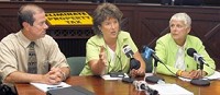 Elkhart area officials (from left) Mayor David Miller, Indiana Rep. Jackie Walorski and Elkhart City Council member Mary Olson hold a press conference on the property tax issue.Photo: Fred Flury / The Truth