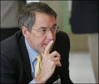 Thomas Snyder, president of Ivy Tech Community College, discusses the Indiana Chamber's recent report, "Preparing Adults for a Brighter Future," Monday morning at 1st Source Bank. Tribune Photo/JIM RIDER