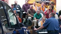 Allen County GM plant manager Mike Glinski speaks to workers, officials and local business leaders Tuesday. Clint Keller | The Journal Gazette