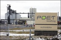 Exterior of the Poet ethanol plant north of Alexandria. with the large grain storage bins and offloading building shown in the background. Poet faired better than other Ethanol plants recently. John P. Cleary / The Herald Bulletin