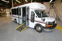 Coachmen Industries, along with ARBOC Mobility, is now receiving orders for ARBOC's "Spirit of Mobility" bus. The small bus is ADA compliant and features wide entry ramps rather than lifts, aiding not only people in wheelchairs, but travelers of many needs. File photo/JIM RIDER