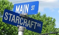 The street sign marking the road leading back to the former Starcraft marine plant shows how intertwined Topeka is with manufacturing. Truth photo by Marilyn Odendahl