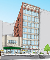 Restoring life to two vacant buildings will be a big boost to Washington Street. (Rendering courtesy Summit Realty Group )