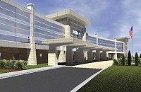 An artist's rendering showing the exterior of Perry County Memorial Hospital's new facility in Tell City. Courtesy Laughlin Millea Hillman Architecture LLC