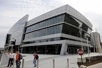 An exterior shot of the main entrance to the Ford Center in Evansville Monday afternoon, October 17, 2011. (Gleaner photo by Darrin Phegley)