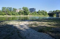 Water is low in the Wabash River on Friday because of drought conditions in the area. The river may rise some as rain is in today's forecast. / Photos by Brent Drinkut/Journal &amp; Courier