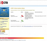 A screenshot of McGraw Hill's website Tuesday after the company suspended ISTEP testing across Indiana because of computer problems.
