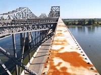 Just a few years after being repainted, the top of an upper truss of the northbound U.S. 41 Twin Bridges is showing considerable rusting &mdash; or, as state engineers refer to it, &ldquo;light surface corrosion&rdquo; -- as seen in a photo taken by a state bridge inspector.
